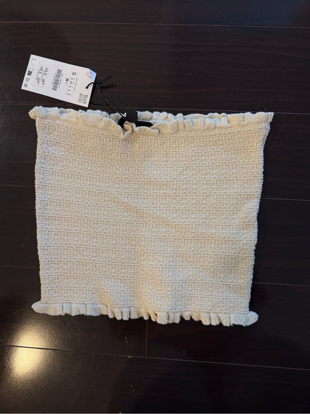 Zara Cream Ruffled Knit Accent Pillow Cover